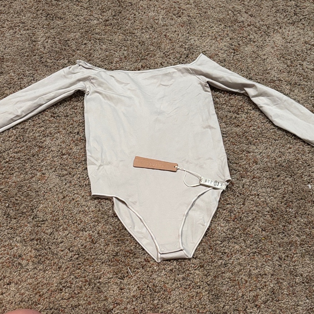 SKIMS Cream Off-Shoulder Bodysuit